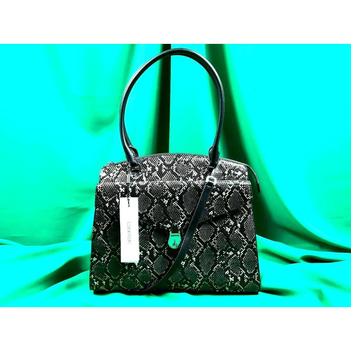 Calvin Klein Lock Candy Python Medium Statement Satchel Crossbag