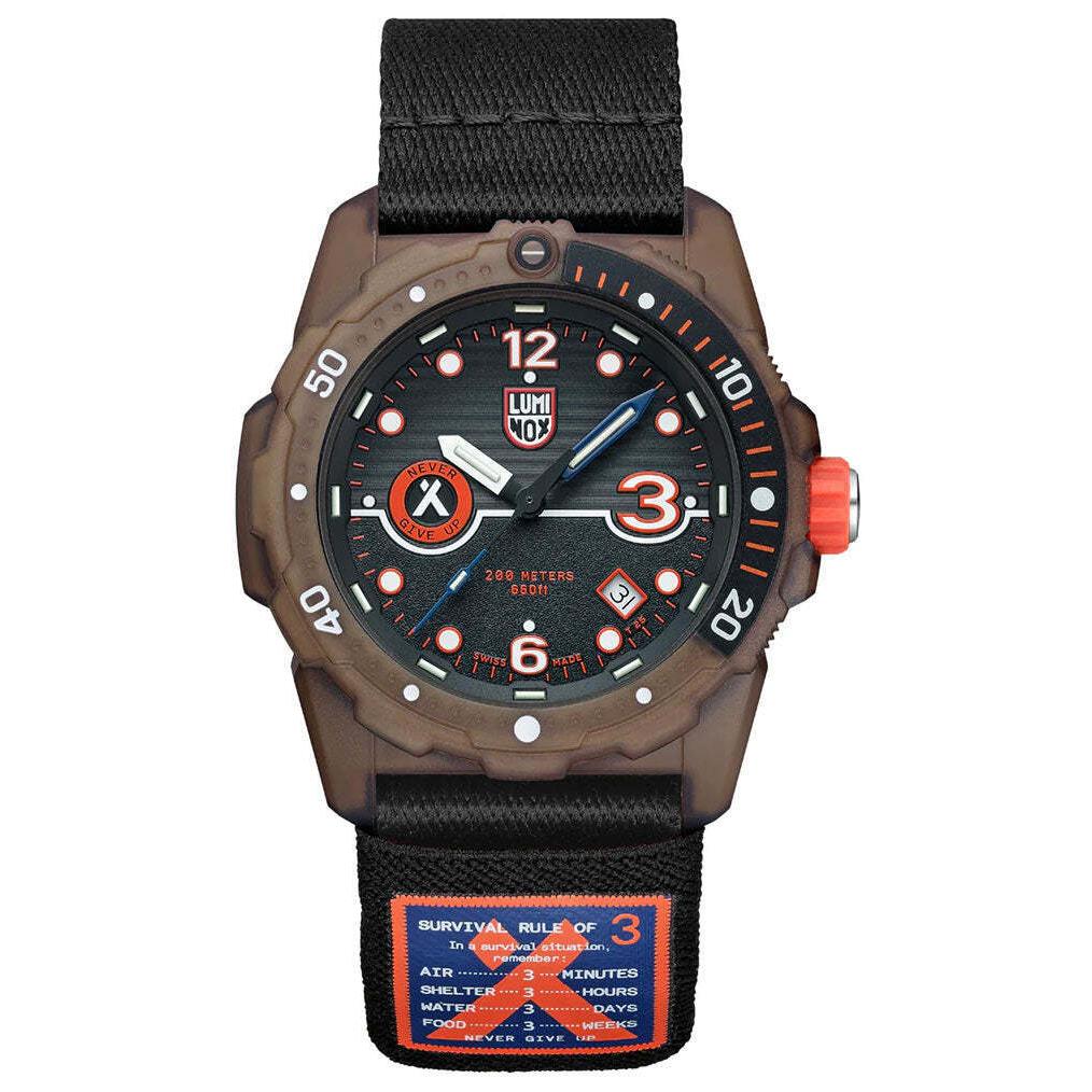 Luminox Bear Grylls Survival Eco Tide Black Divers Quartz Mens Watch XB.3721.ECO