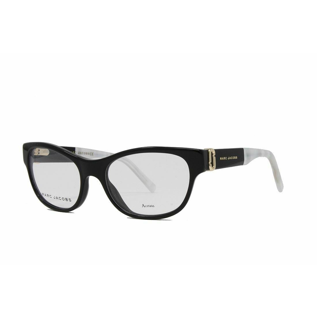 Marc Jacobs Women`s Cat Eye Eyeglasses 251 Color 807 Black Size 52-18-140 - Black Frame