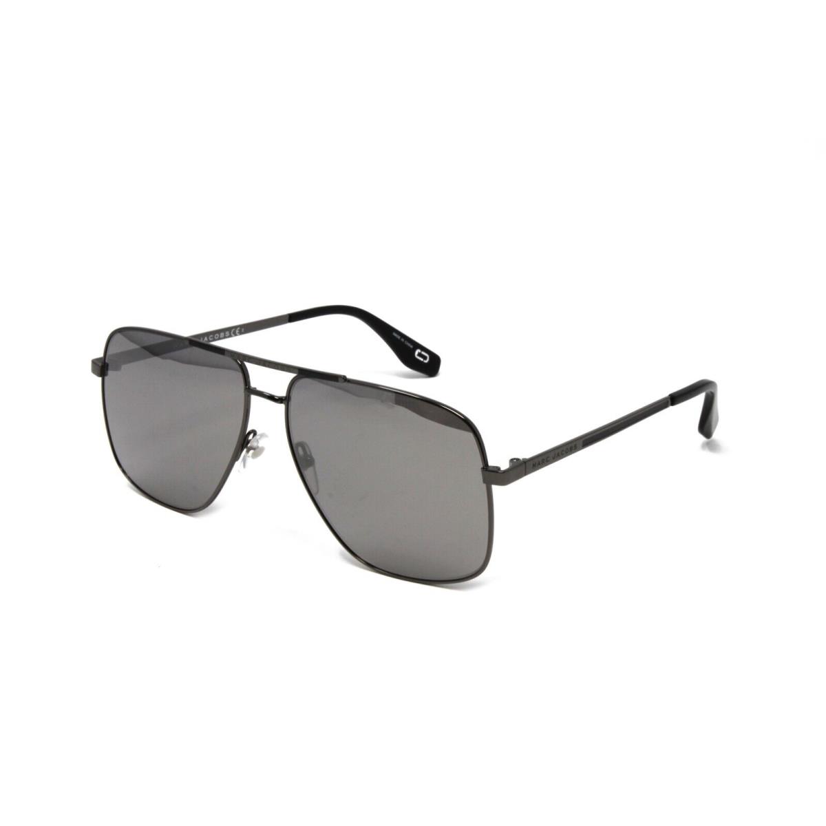 Marc Jacobs Square Men`s Sunglasses 387/S 807 Black 60mm Grey Mirror Lens - Frame: Black, Lens: Gray