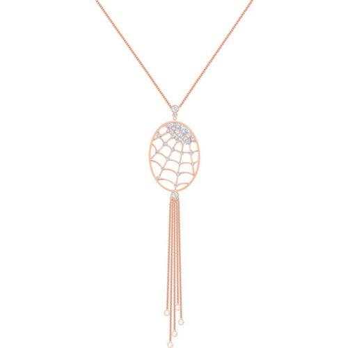 Swarovski Women`s Necklace Precisely Rose Gold Plated Spider Web Crystal 5499887