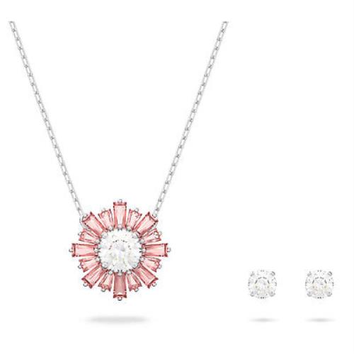 Swarovski Sunshine Set Mixed Cuts Sun Pink Rhodium Plated -5642974