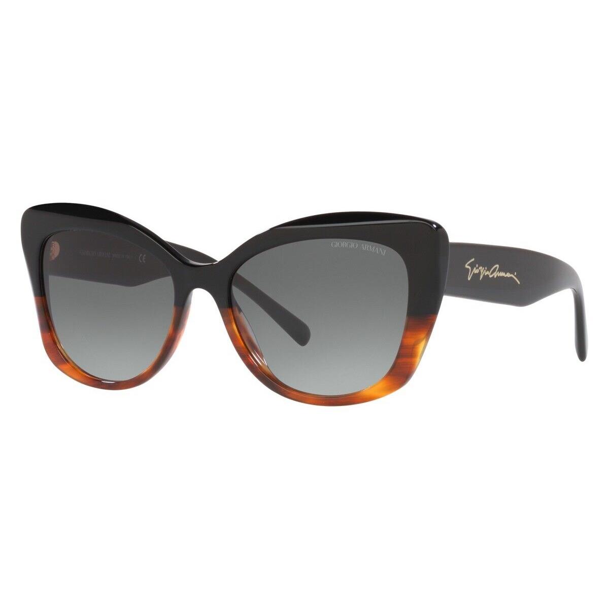 Giorgio Armani AR8161 Sunglasses Black/striped Brown Gradient Gray 56mm