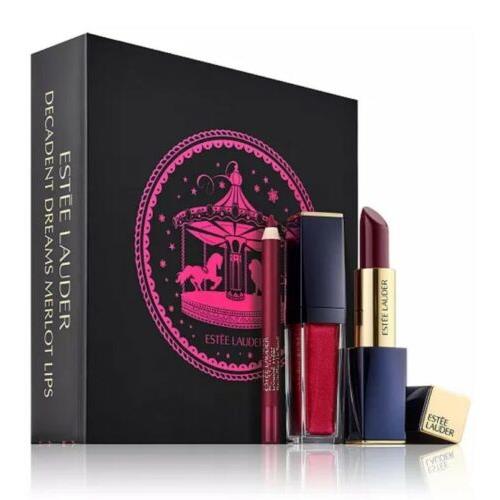 Estee Lauder Limited Edition Luxury Gift Set Merlot Lips