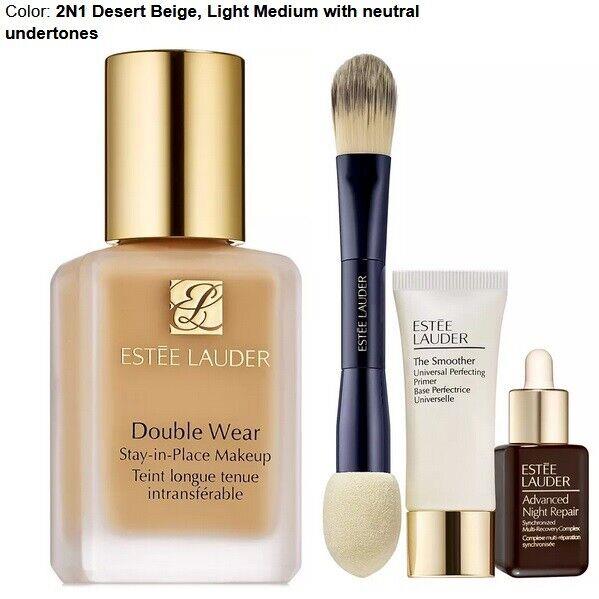 Estee Lauder 4 pc Double Wear Stay-in-place Makeup Set Full Size