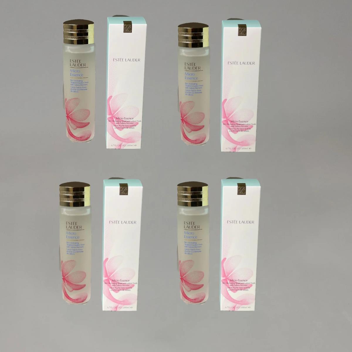 Estee Lauder Pack of 4 Micro Essence Skin Activating Treatment Lotion Sakura 6.7