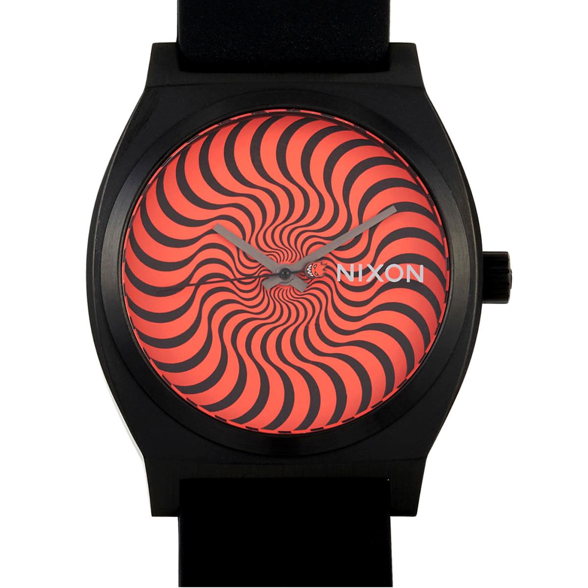 Nixon Spitfire Time Teller Black Red Swirl Watch 37mm A045 3241