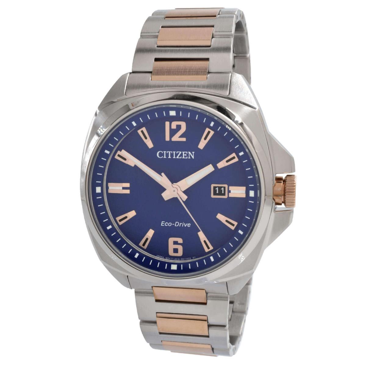 Citizen Men`s Watch Endicott Eco-drive Blue Dial Two Tone Bracelet AW1726-55L