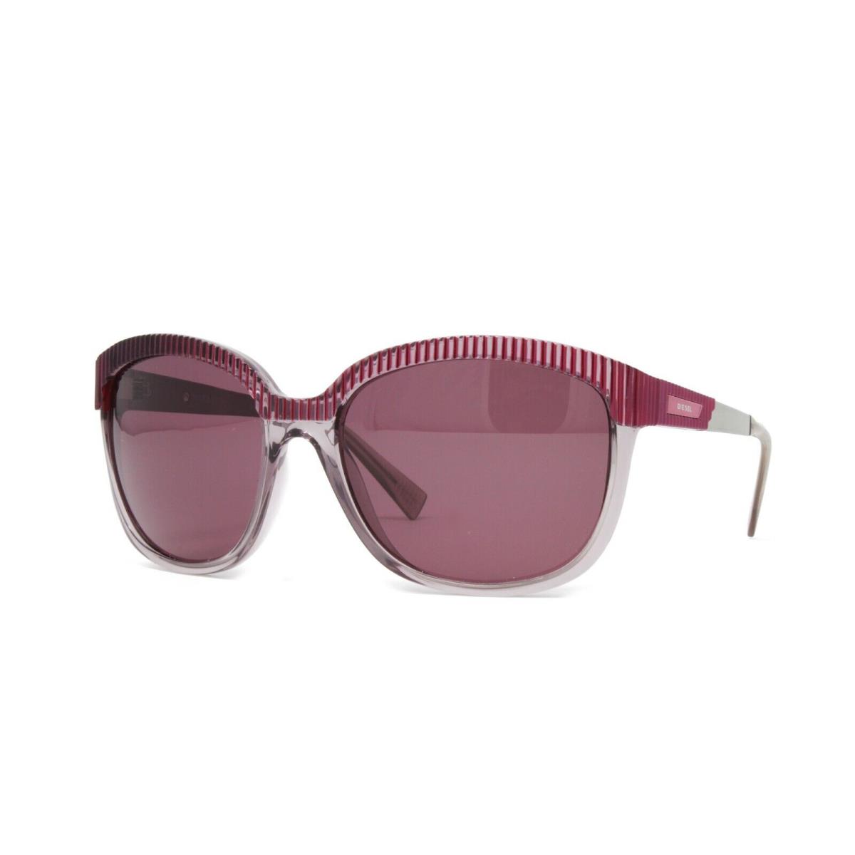 Diesel Women`s Sunglasses DS0222 7I2 Plum Crystal 58mm Red Lens