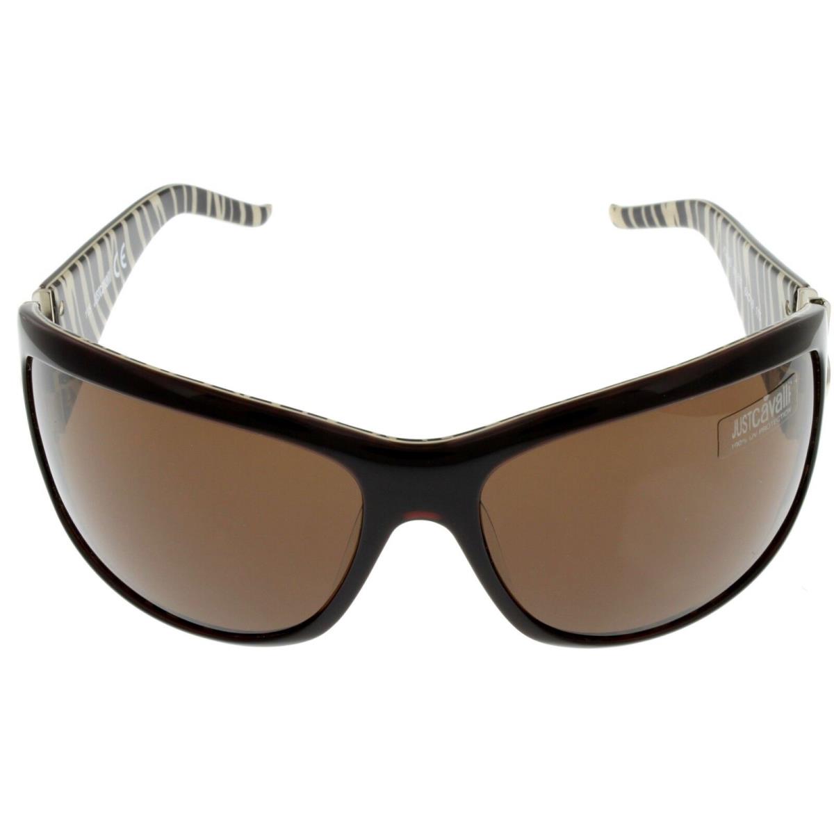 Just Cavalli Sunglasses Women Brown Havana Wrap UV Protection JC204S 83E