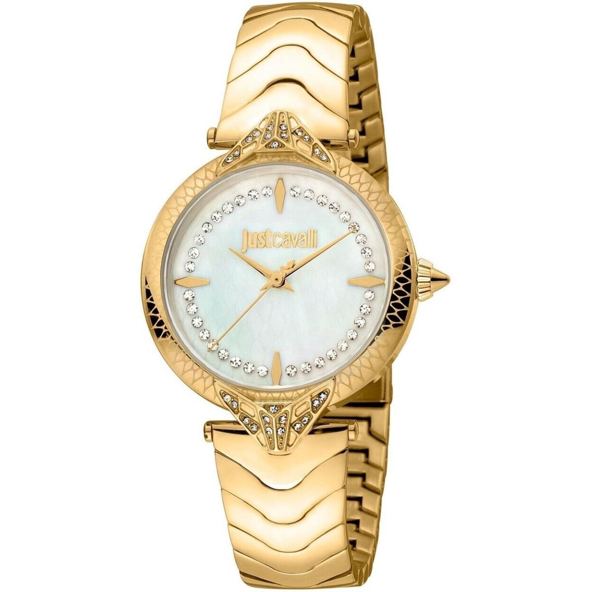 Just Cavalli Womens Snake Mother Of Pearl Dial Watch - Jc1l238m0065