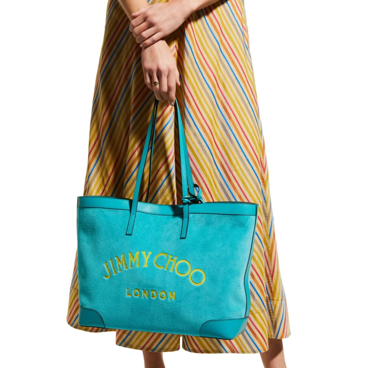 Jimmy Choo Nine2Five Logo Malibu Toweling East-west Tote Bag W/tax