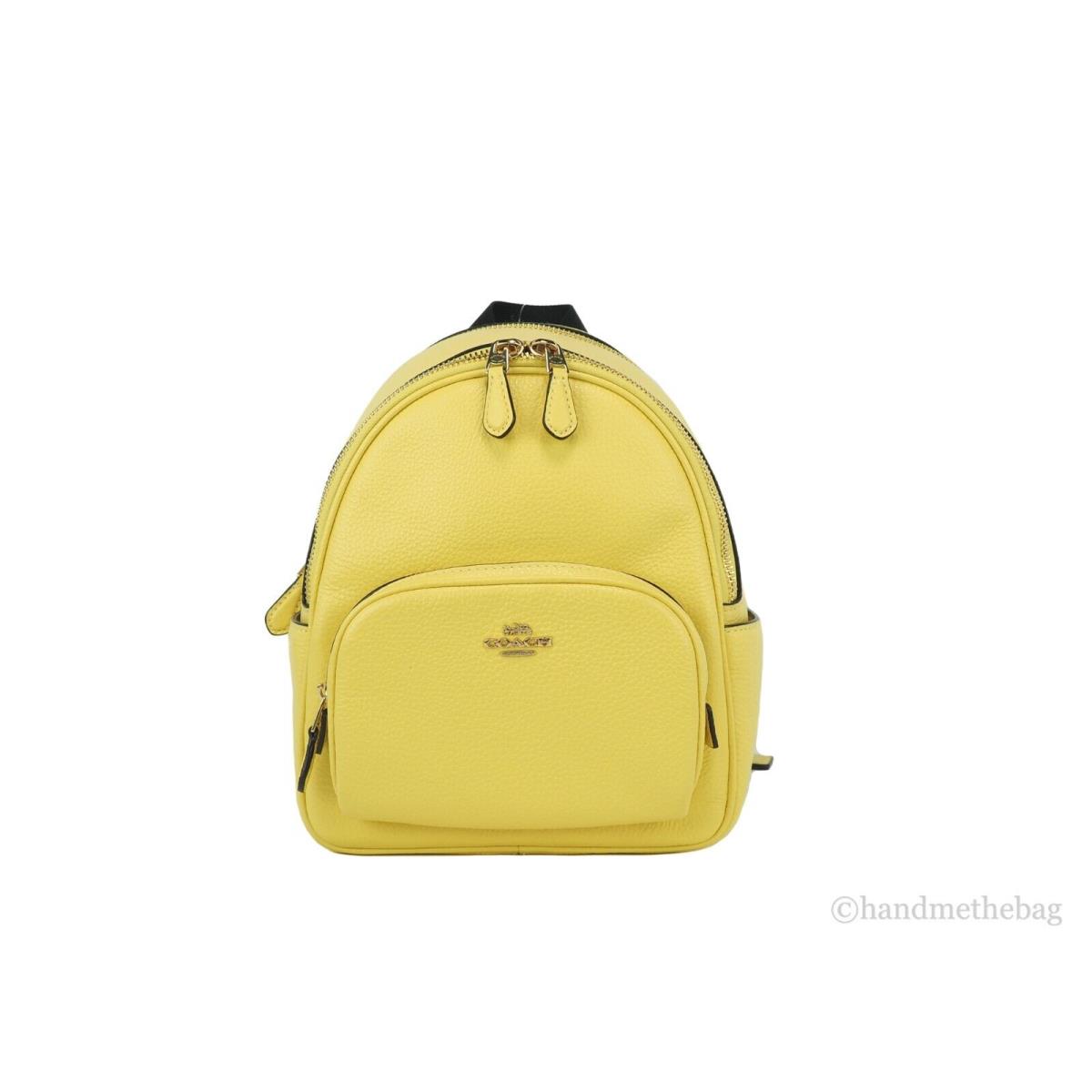 Coach C8603 Mini Court Retro Yellow Pebbled Leather Shoulder Backpack Bag