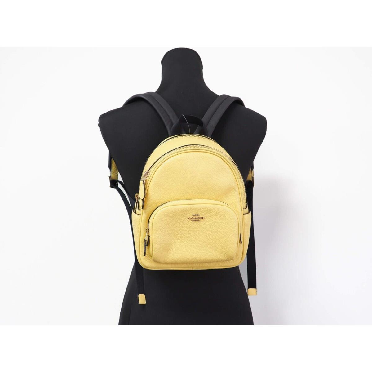 Coach C8603 Mini Court Retro Yellow Pebbled Leather Shoulder Backpack Bag