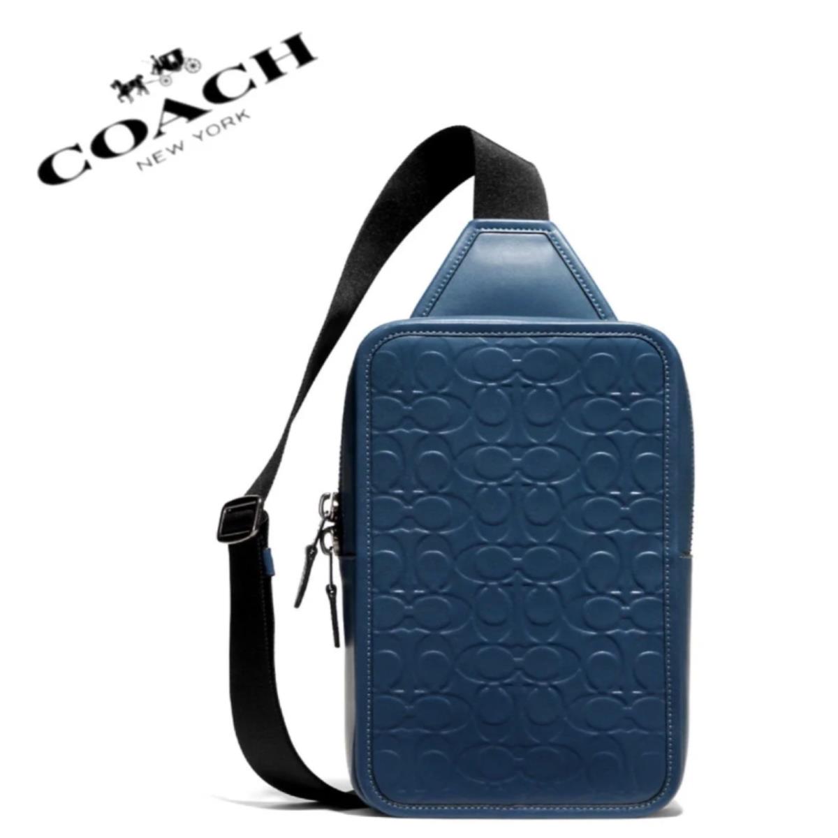 Coach Sullivan Pack IN Signature Leather Crossbody Travel Bag Denim