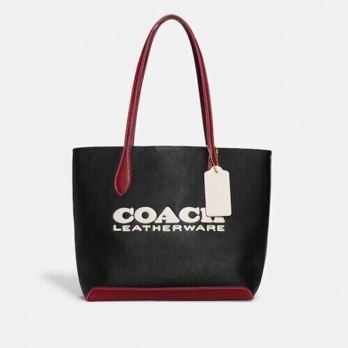 Coach Colorblock Leather Kia Logo Tote Bag Brass/black Multi CE734