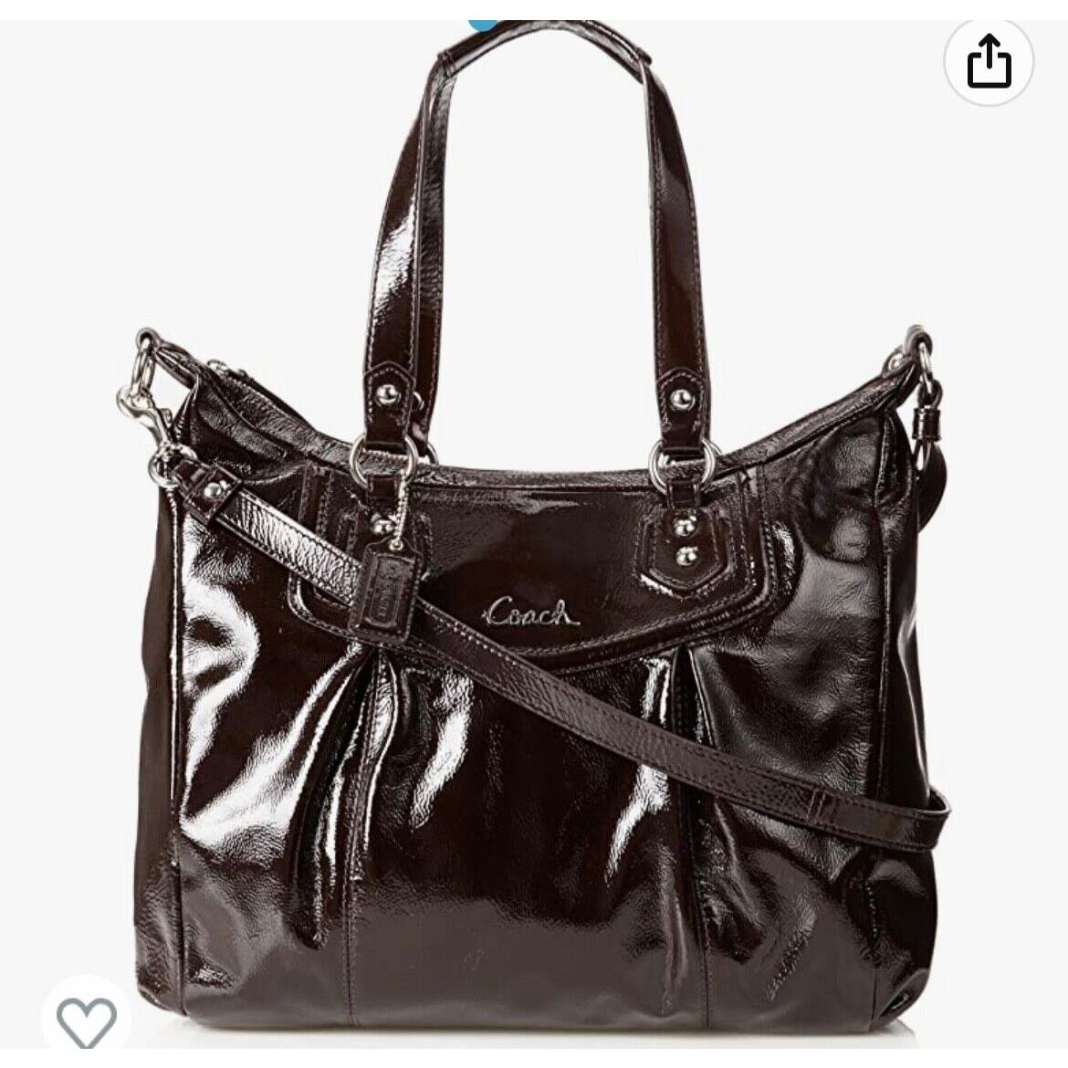 Coach Mahogany Patent Leather Ashley Shoulder Bag 20451 Below Retail