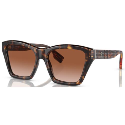 Burberry Arden BE4391 300213 Sunglasses Women`s Dark Havana/brown Gradient 54mm
