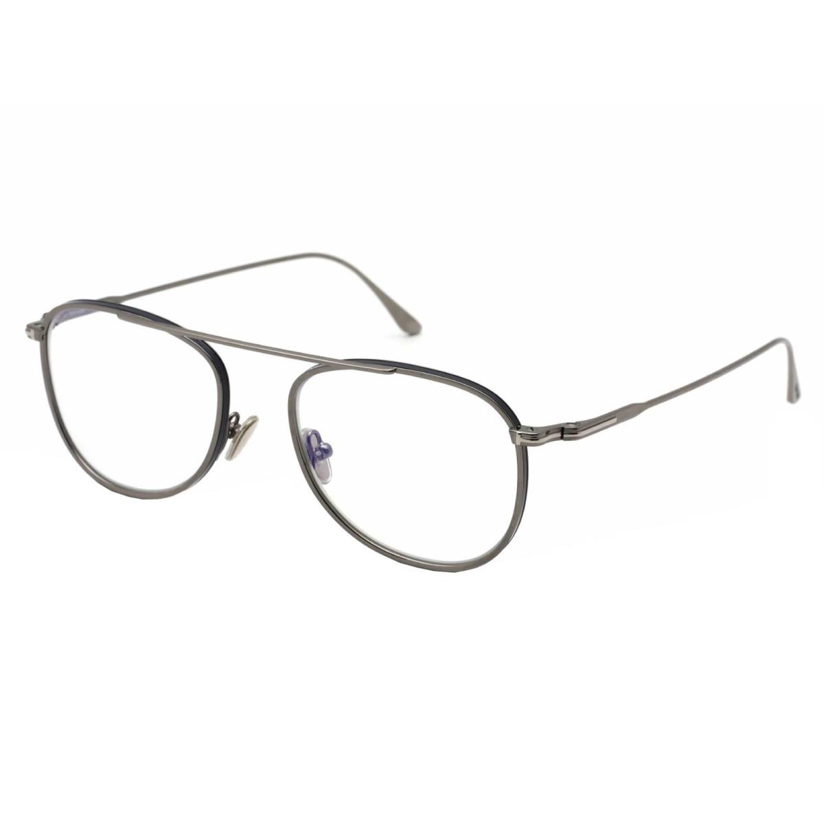 Tom Ford Men`s Eyeglasses Shiny Dark Ruthenium Pilot Metal Frame FT5691-B 012