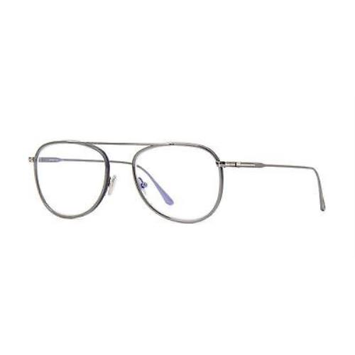 Tom Ford Men`s Eyeglasses Shiny Dark Ruthenium Pilot Metal Frame FT5691-B 012