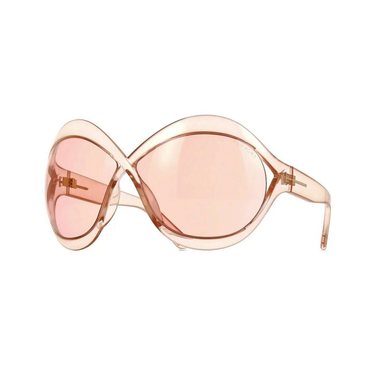 Tom Ford CARINE-02 FT0902 72Y Sunglasses Pink Crystal Frame Pink Lens 71mm