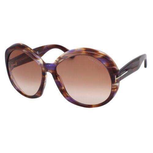 Tom Ford Annabelle 1010 55Z Brown Havana Women`s Gradient Sunglasses 62-16-135 - Frame: Brown Havana, Lens: Pink