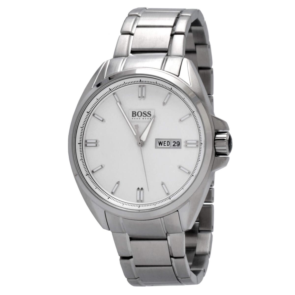 Hugo Boss 1513040 Gent`s Steel Bracelet Silver Dial Day Date Watch