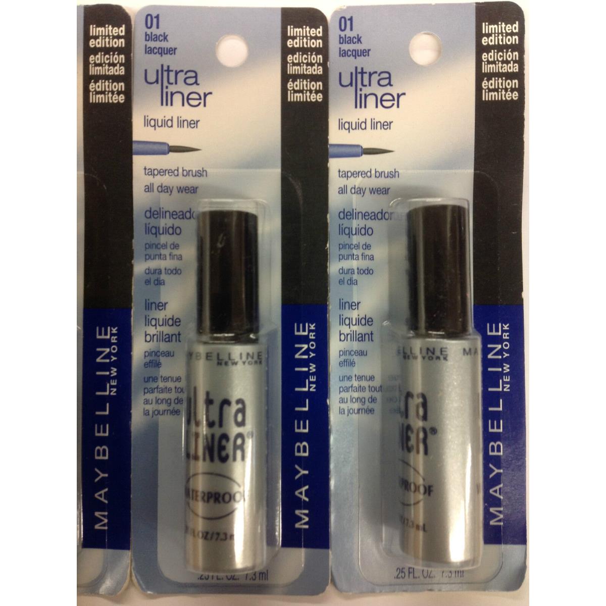 4 X Maybelline Ultra Liner Waterproof Liquid Eye Liner Black 01 New