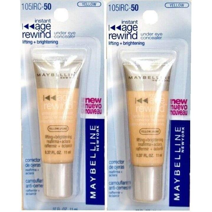 2 Pack Maybelline Instant Age Rewind Under Eye Concealer 50 Yellow - Htf