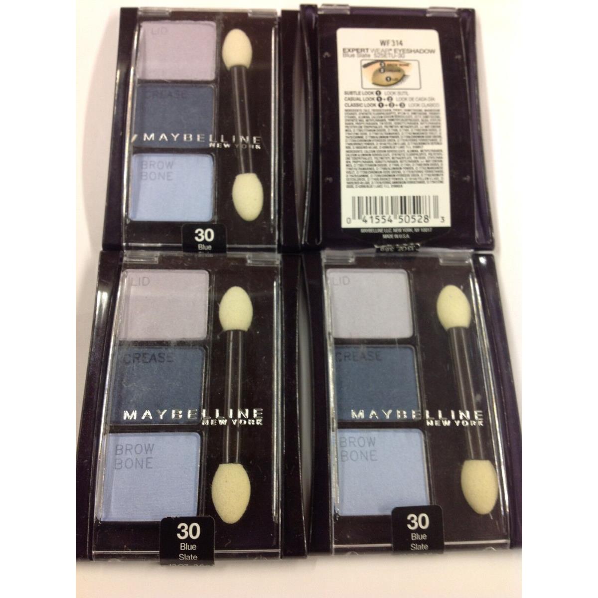 4 X Maybelline Expert Wear Trio Eye Shadow Blue Slate 30 New