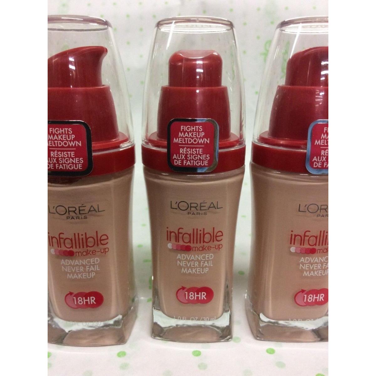 3 X L`oreal Infallible Advanced Never Fail Makeup Foundation Natural Ivory 604