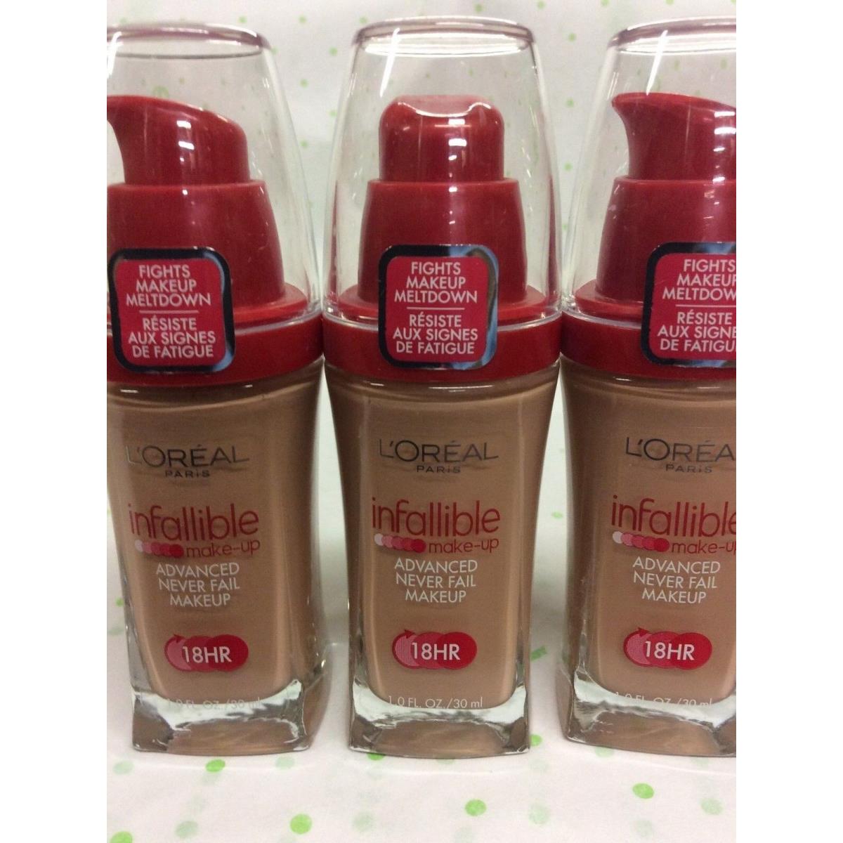 3 X L`oreal Infallible Advanced Never Fail Makeup Foundation True Beige 613