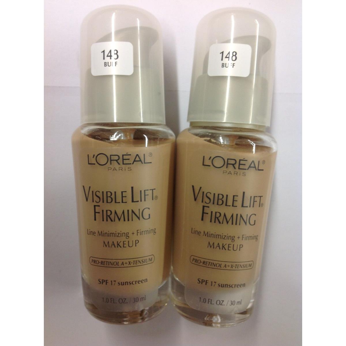 4 X L`oreal Visible Lift Firming Foundation SPF17 Buff 148 New