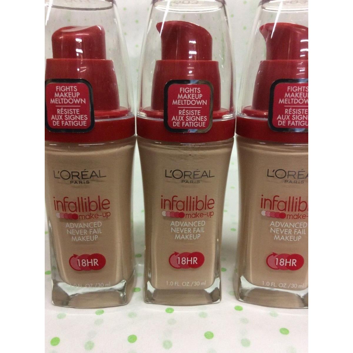 3 X L`oreal Infallible Advanced Never Fail Makeup Foundation Classic Ivory 603