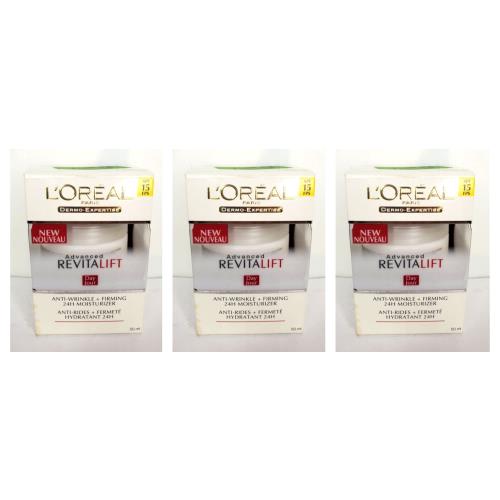 3 Loreal Advanced Revitalift Anti Wrinkle Firming 24H Moisturizer 1.7oz Ea