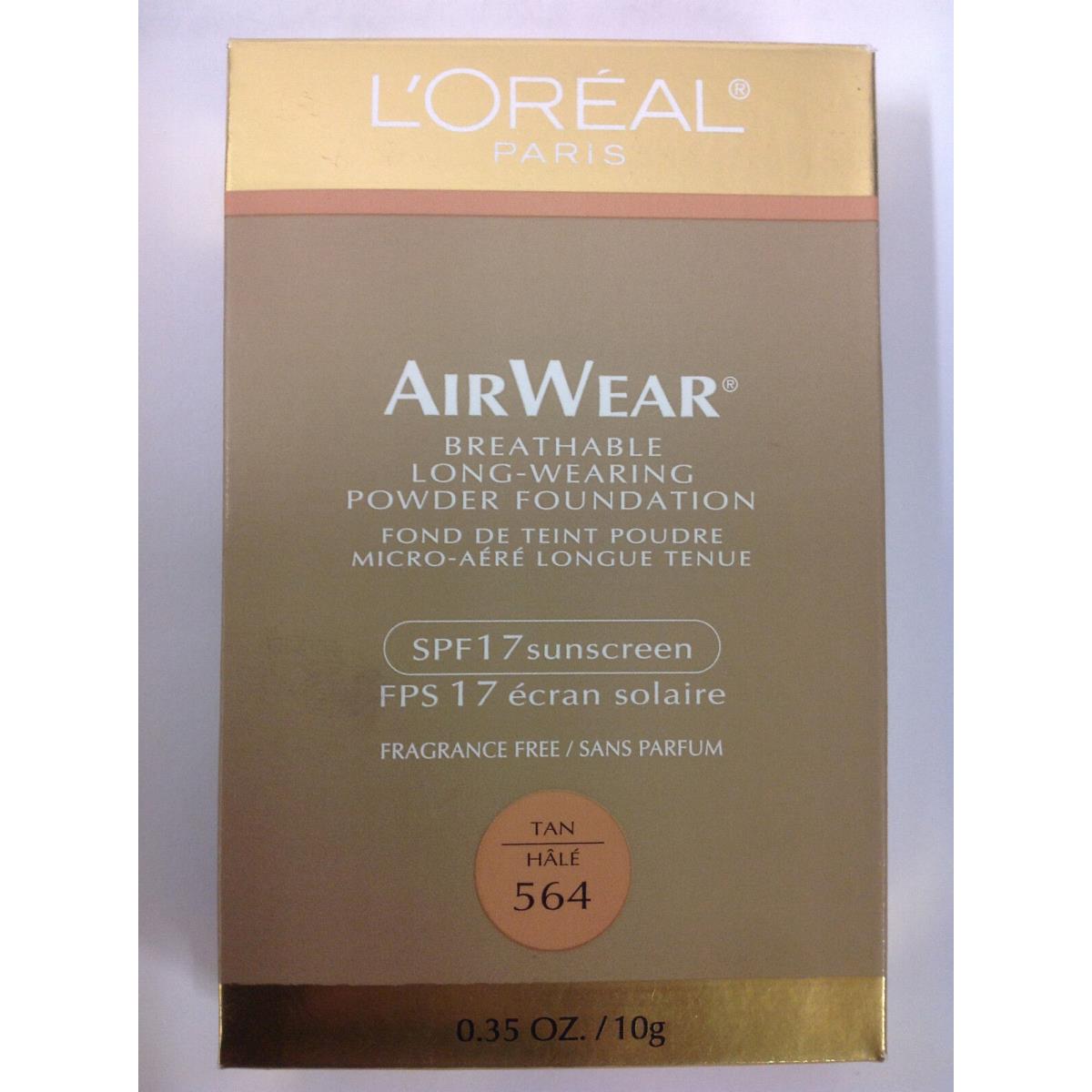 Lot OF 3 L`oreal Airwear Breathable Long-wearing Powder Foundation Tan 564 SPF17