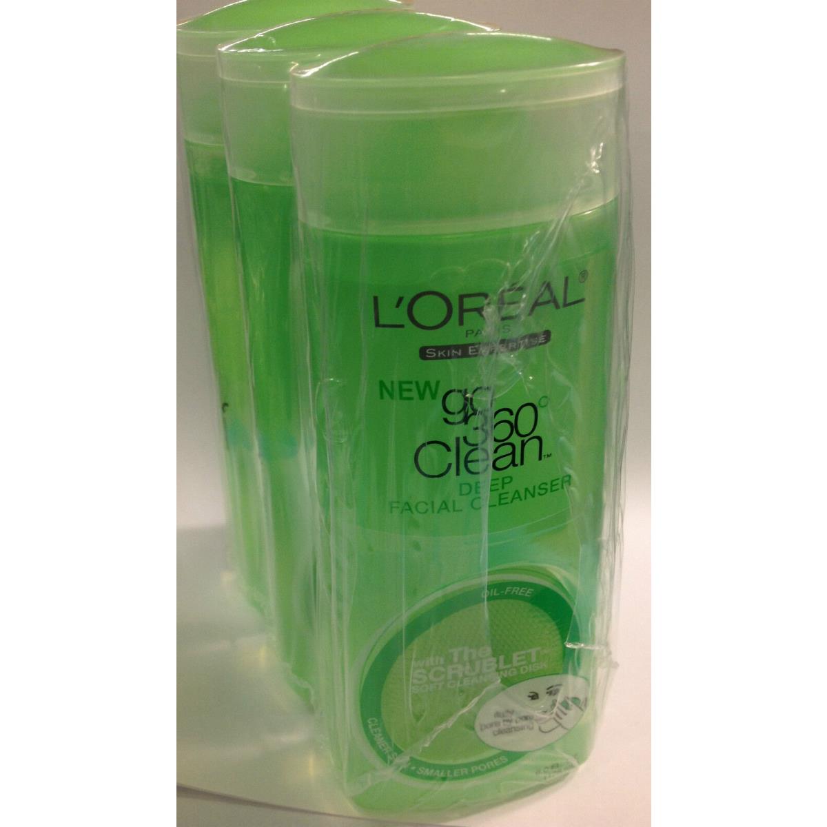 3 X L`oreal Paris Go 360 Clean Deep Facial Cleanser 6.0 FL .oz./ 178 ml Sealed