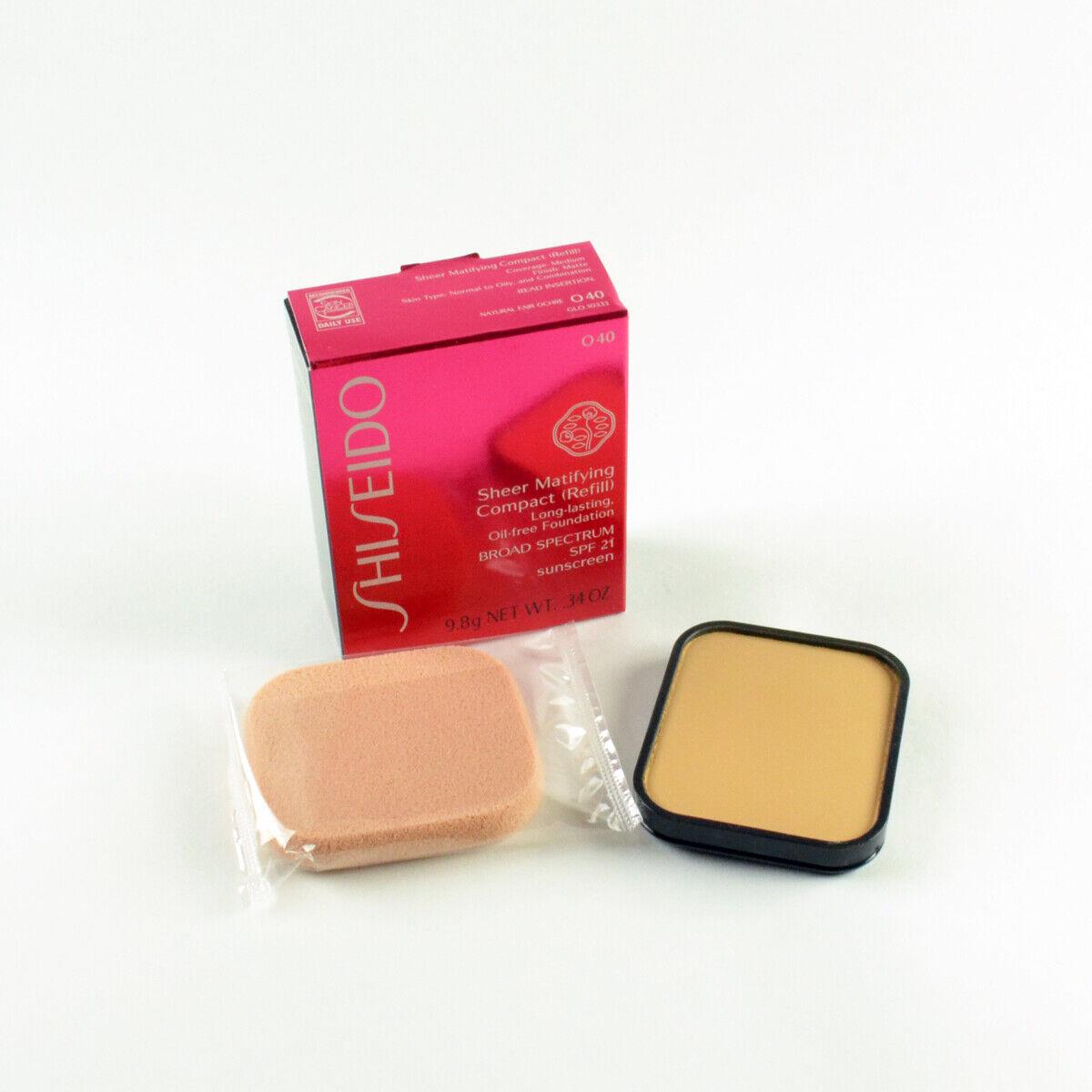 Shiseido Sheer Matifying Compact Spf 21 Refill O40 / O 40 Natural Fair Ochre