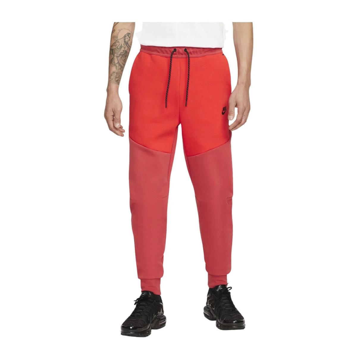 Nike Tech Fleece Jogger Pants Sweatpants Red Black CU4495-662 Men`s Small S