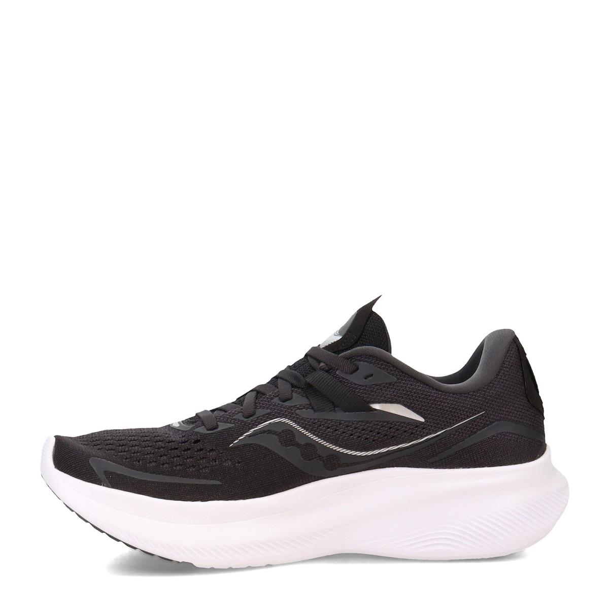 Saucony Women`s Ride 15 Running Shoe Black/white 9.5 Sz_9.5_Black White