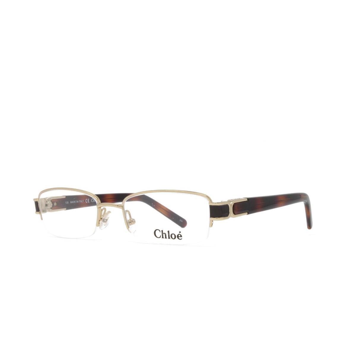 Chloe Women`s Eyeglasses 2115 757 Gold Havana 51mm Clear Demo Lens