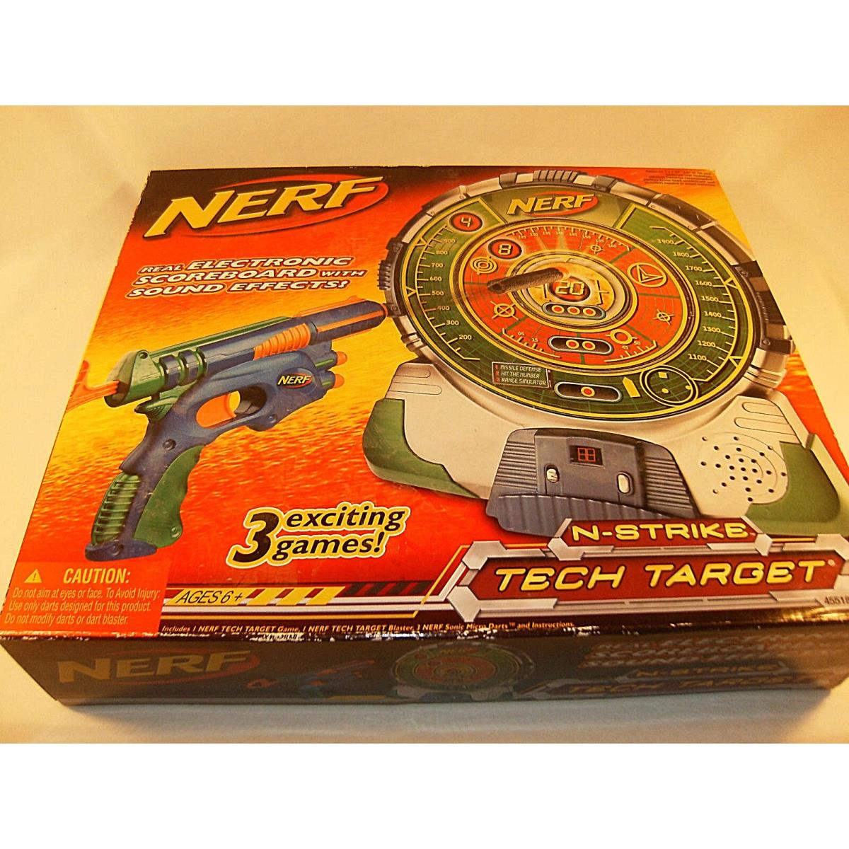 2006 Nerf N-strike Tech Target Electronic Scoreboard W/soft Darts+ Gun Game