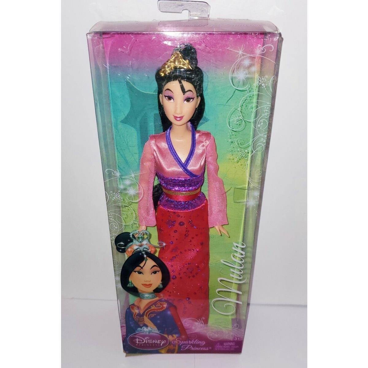 Disney Sparkling Princess Doll Set Pink Enchanted Castle Gown Mulan 2009