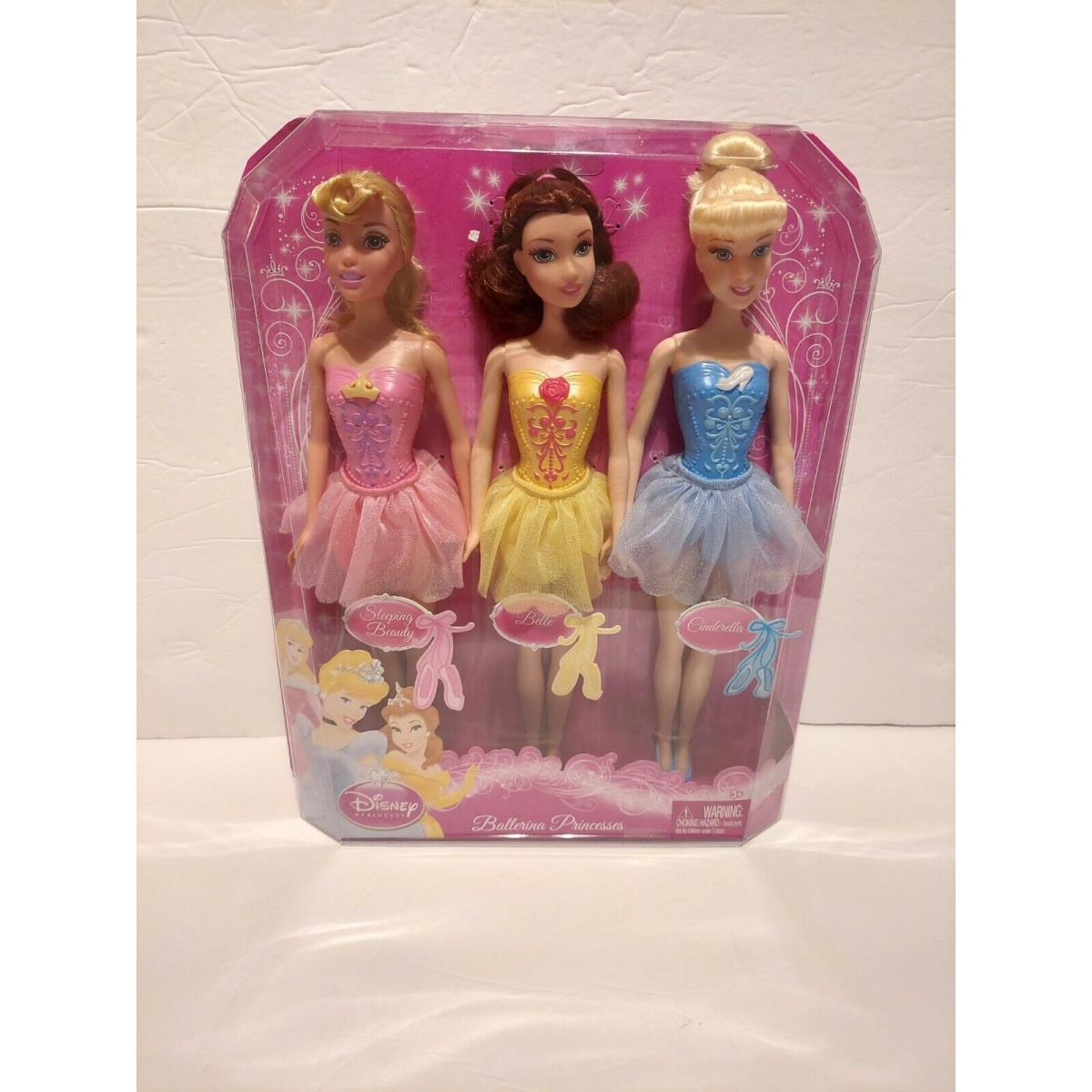 Disney Ballerina Princesses 3 Pack of Dolls Sleeping Beauty Belle Cinderella