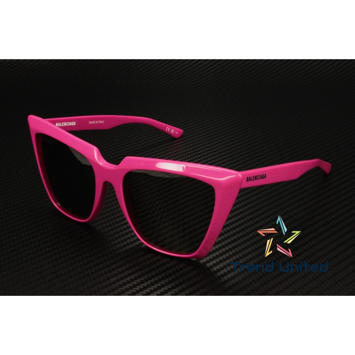 Balenciaga BB0046S 005 Cat Eye Acetate Fuchsia Brown 55 mm Women`s Sunglasses