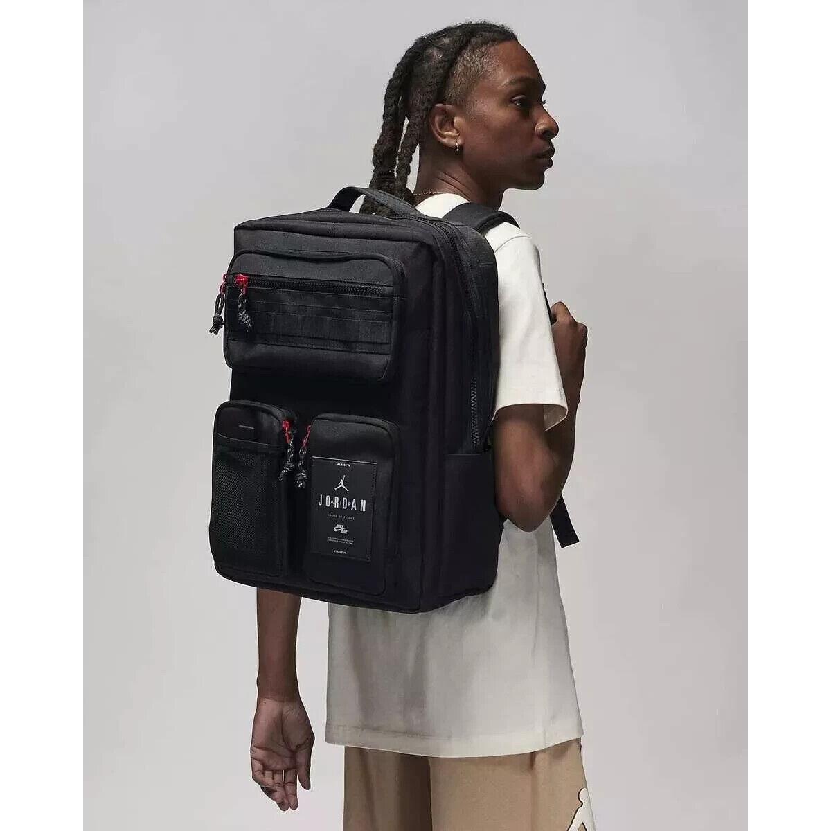 Nike Air Jordan Hesi Backpack 15 Laptop MA0838-023 Black Large Bag Back Pack