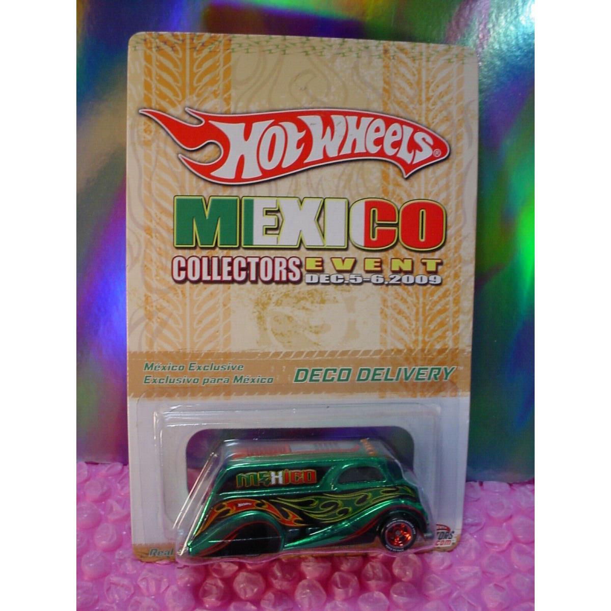 Rlc 2009 Hot Wheels Mexico Collectors Deco Delivery Green Real Riders Hologram