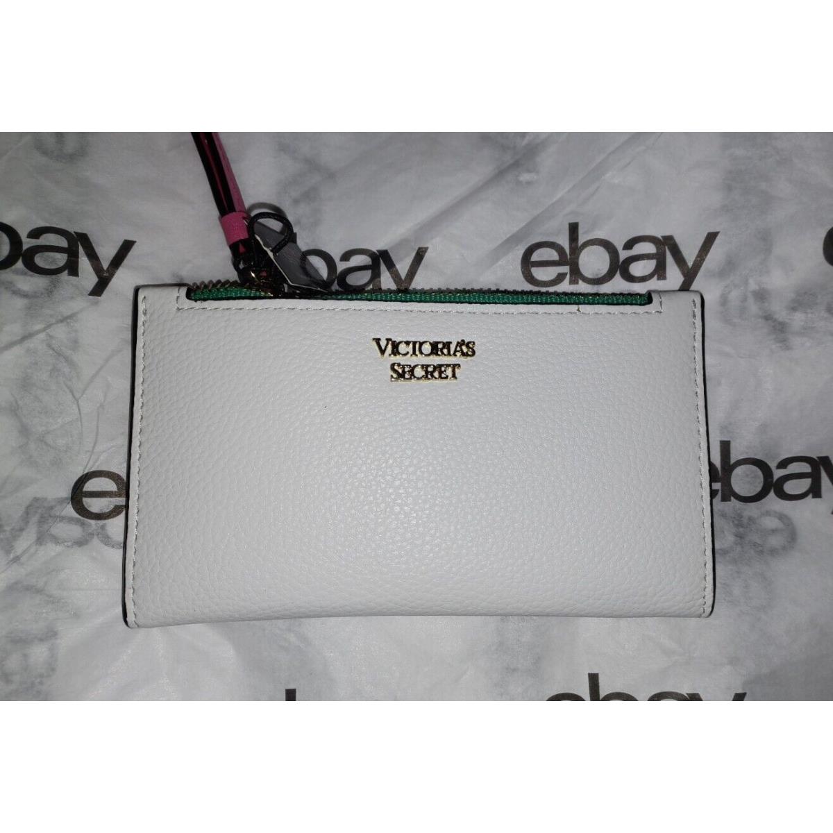 Victoria`s Secret VS Bifold Zip Wallet White Neon Colorblock