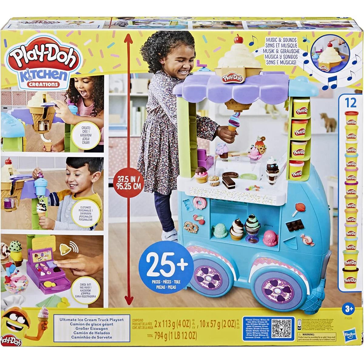 Play-doh Kitchen Creations Ultimate Ice Cream Truck Toy Playset Play Dough