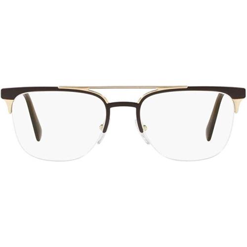Prada 63UV- Mens Eyeglasses Frame-LFD1O1 Matte Brown/matte Pale Gold-54-19-145